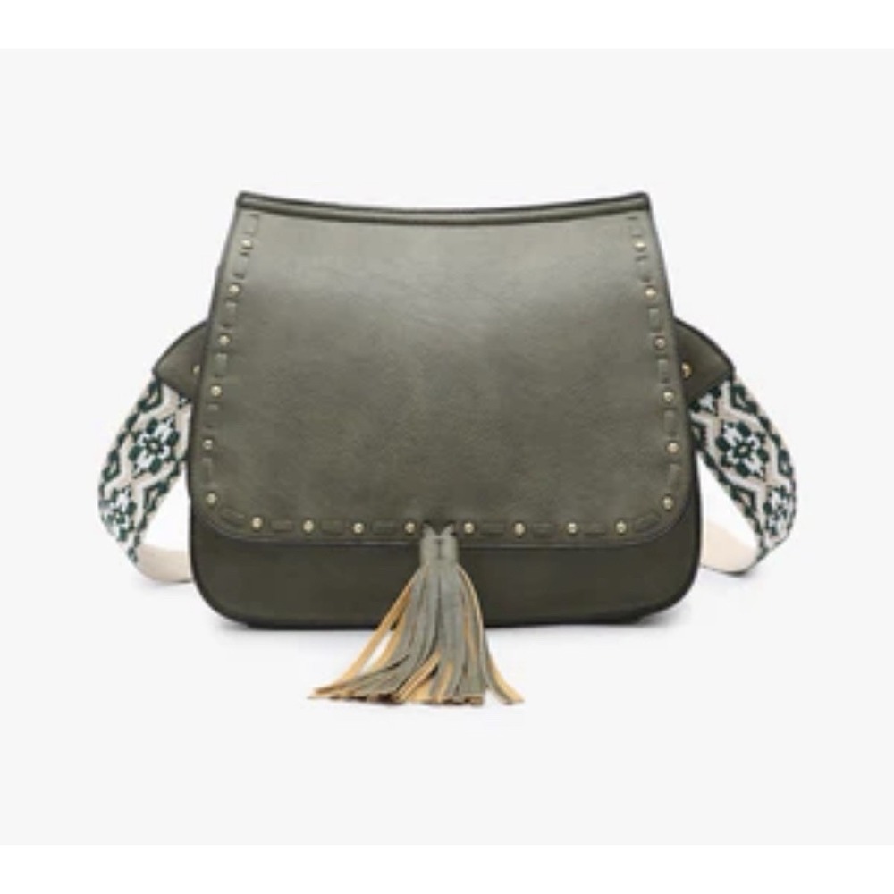 Jen & Co. Baily Crossbody Guitar Strap Purse Olive NWT